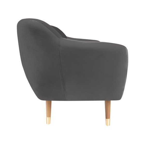 Divano in velluto grigio, 158 cm Benito - Mazzini Sofas-image-3