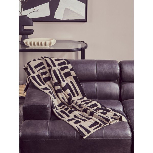 Tavolo consolle nero/di colore naturale con piano in vetro 49x100 cm Cebu – Premier Housewares-image-4