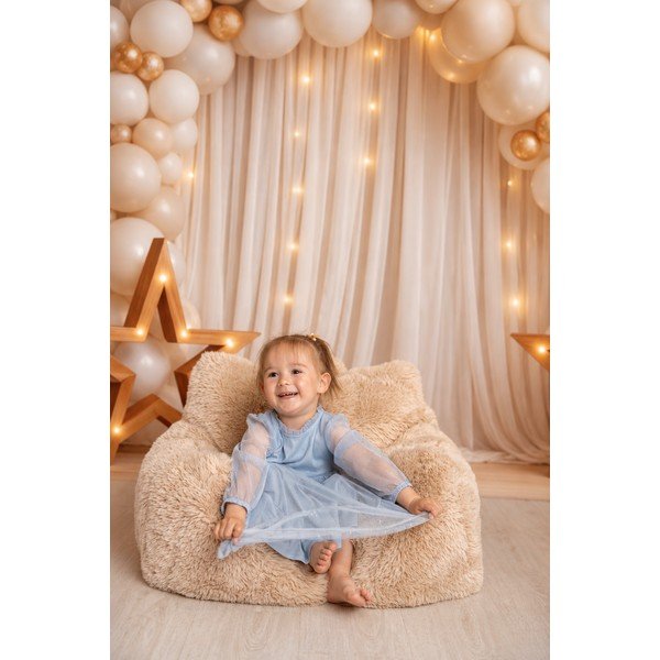 Pouf a sacco per bambini colore naturale chiaro Mammoth – Meowbaby-image-1