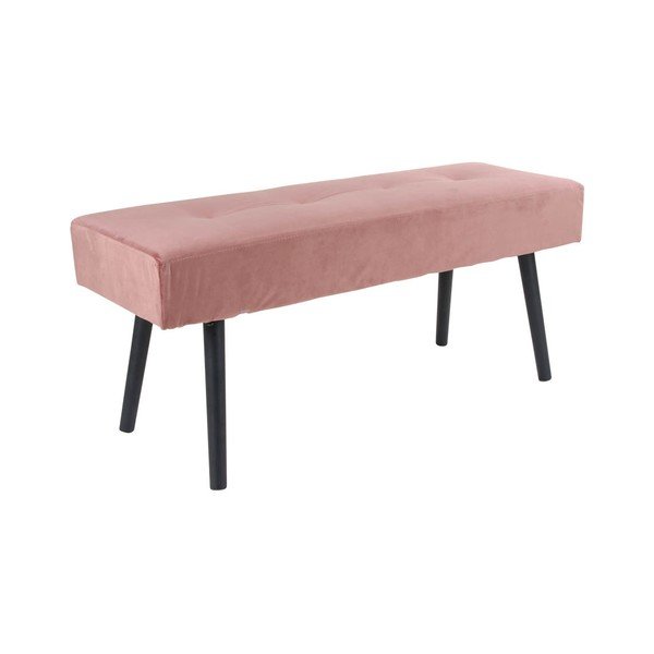 Panca imbottita rosa con rivestimento in velluto , 100 x 35 cm Skiby - House Nordic-image-1