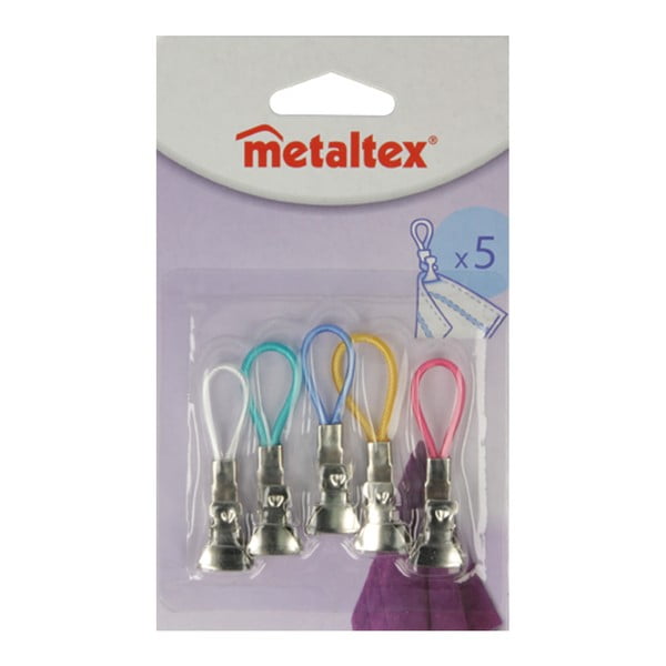 Set di 5 clip multifunzione colorate per asciugamani - Metaltex-image-1