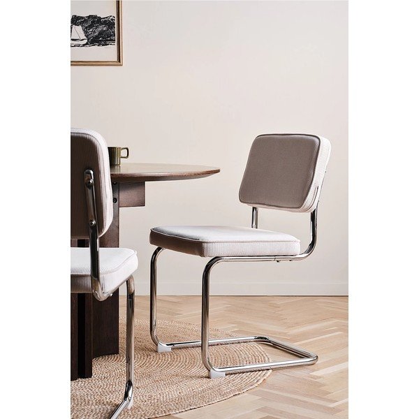 Sedie da pranzo in set bianche in metallo a dondolo 2 pz Hjo – Jotex-image-1