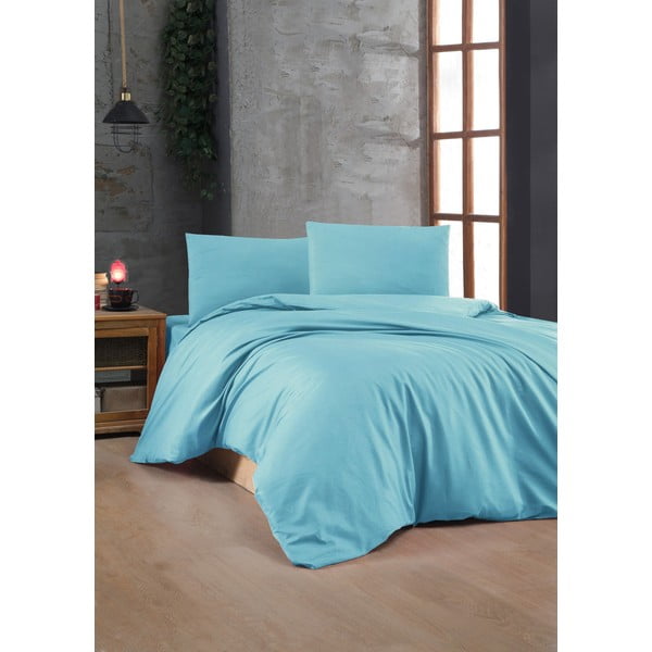 Biancheria da letto turchese in cotone renforcé per letto matrimoniale 200x200 cm – Mijolnir