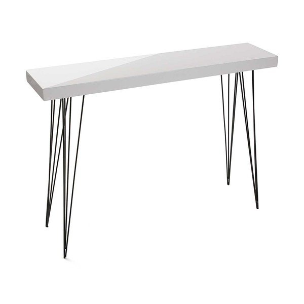 Tavolo Dallas in legno bianco, 110 x 25 cm - Versa