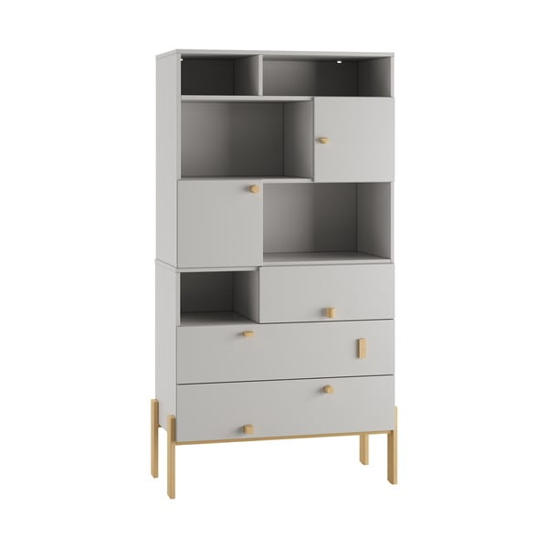 Cassettiera bassa per bambini grigio chiaro 105x100 cm Cube - Pinio-image-4