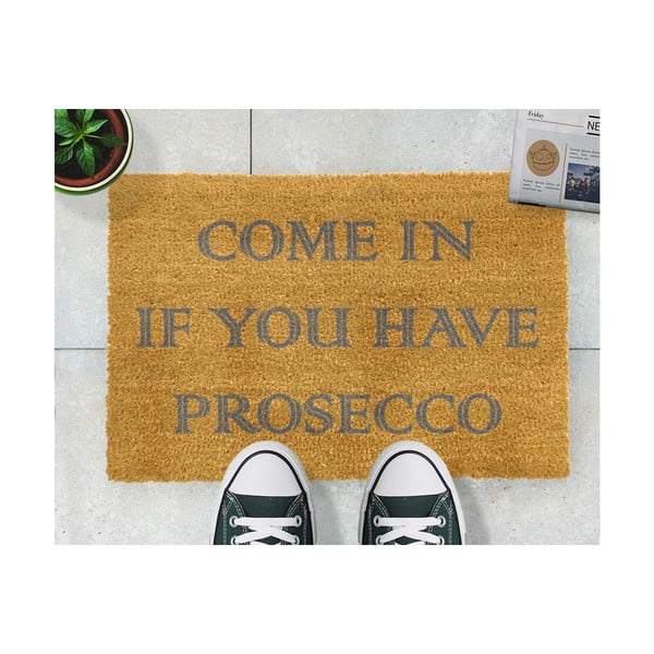 Tappeto in fibra naturale Come In If you Have Prosecco, 40 x 60 cm - Artsy Doormats-image-2
