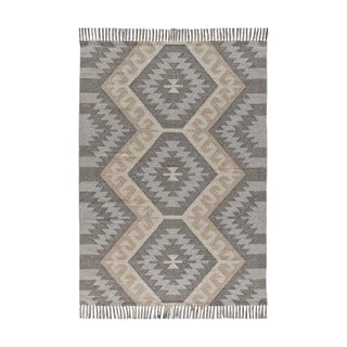 Tappeto grigio in cotone riciclato lavabile/tessuto a mano 80x120 cm Chandia – Universal