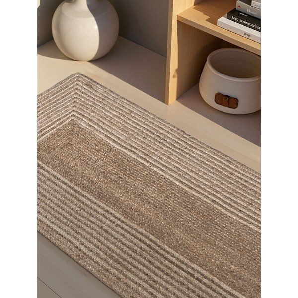 Passatoia colore naturale chiaro/colore naturale scuro in iuta reversibile/tessuta a mano 80x200 cm Juno – Hanse Home-image-2
