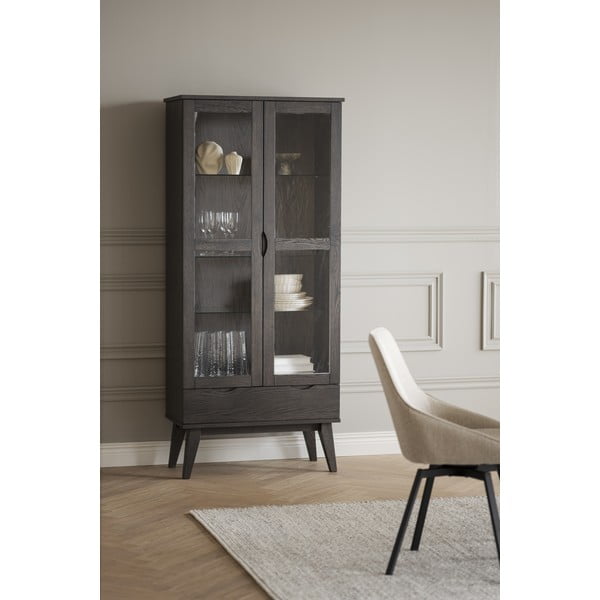 Vetrina marrone in rovere 82x185 cm Filippa - Rowico-image-1