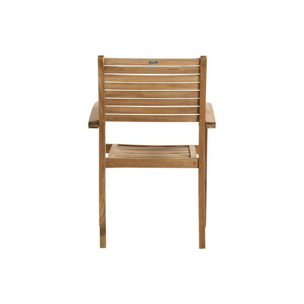 Sedia da esterno di colore naturale in legno massiccio Sunderland – Hartman-image-3