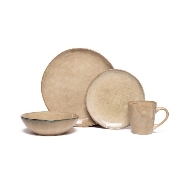 Set da pranzo in gres beige 16 pezzi Glosia - Bonami Selection