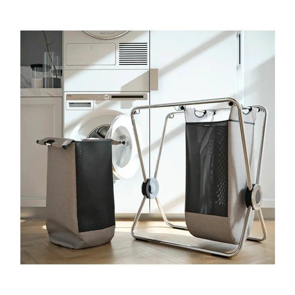 Cesta per il bucato marrone chiaro in tessuto pieghevole 200 l – simplehuman-image-4