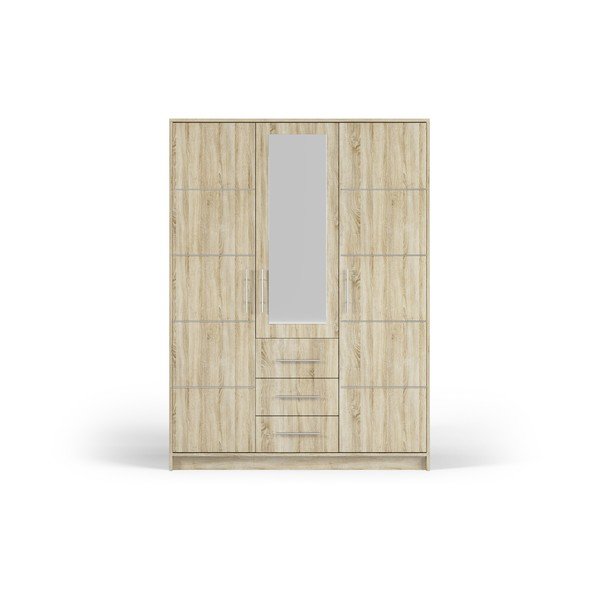 Armadio in rovere con specchio 147x200 cm Derry - Cosmopolitan Design
