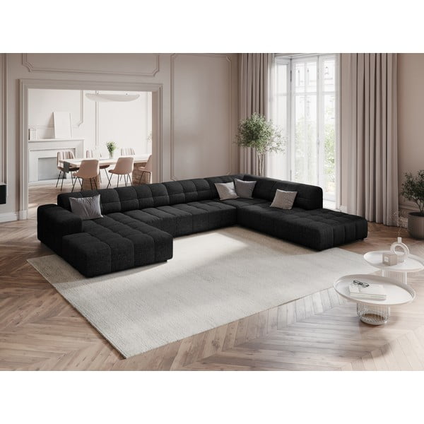Divano angolare antracite (angolo destro/"U") Chicago - Cosmopolitan Design-image-1