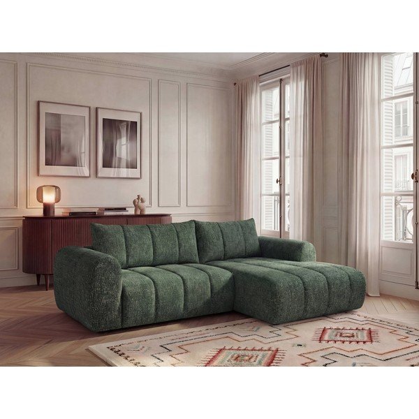 Divano angolare verde scuro (con penisola a destra/con chaise lounge) Nesty – Bobochic Paris-image-1