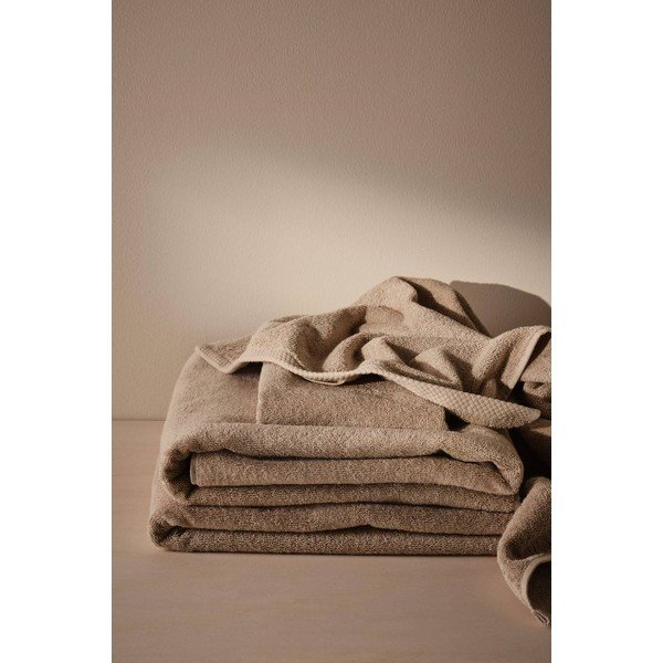 Set di asciugamani per viso e corpo beige in cotone 4 pz Darcy – Jotex-image-1