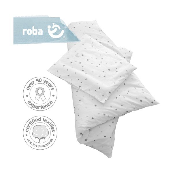 Set copripiumino e federa da bambini bianco in cotone per culla 80x80 cm Sternenzauber – Roba-image-2