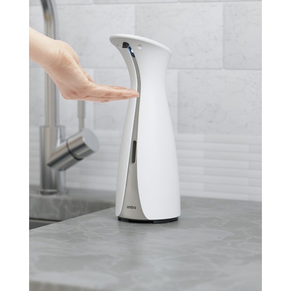 Dispenser di sapone touchless in plastica bianca 250 ml Otto - Umbra-image-1