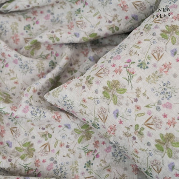 Biancheria da letto singola in colore naturale 140x200 cm Botany 2 - Linen Tales-image-1
