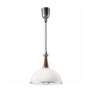 Lampadario in argento-marrone scuro con paralume in vetro ø 30 cm Ciara - LAMKUR