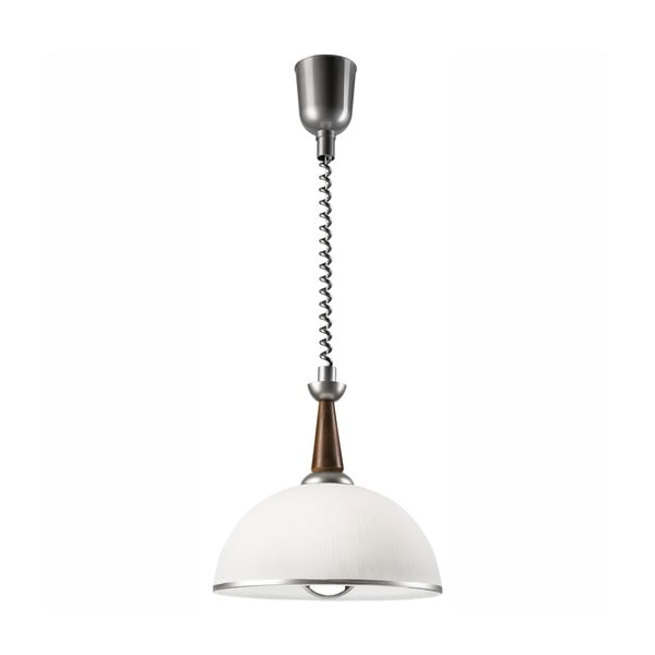 Lampadario in argento-marrone scuro con paralume in vetro ø 30 cm Ciara - LAMKUR