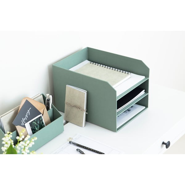 Organizer verde in cartone per documenti Trey Canvas Paper Laminate – Bigso-image-1