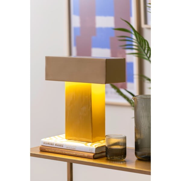 Lampada da tavolo gialla (altezza totale 35 cm) Grato Recto – Leitmotiv-image-1
