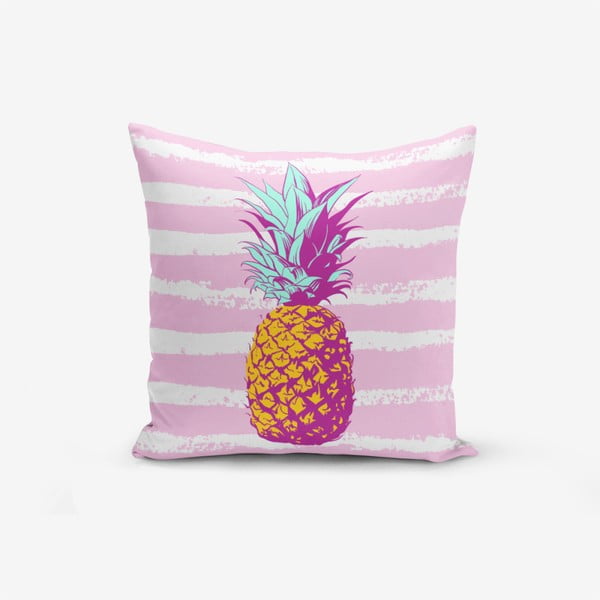 Federa in misto cotone Ananas colorato, 45 x 45 cm - Minimalist Cushion Covers