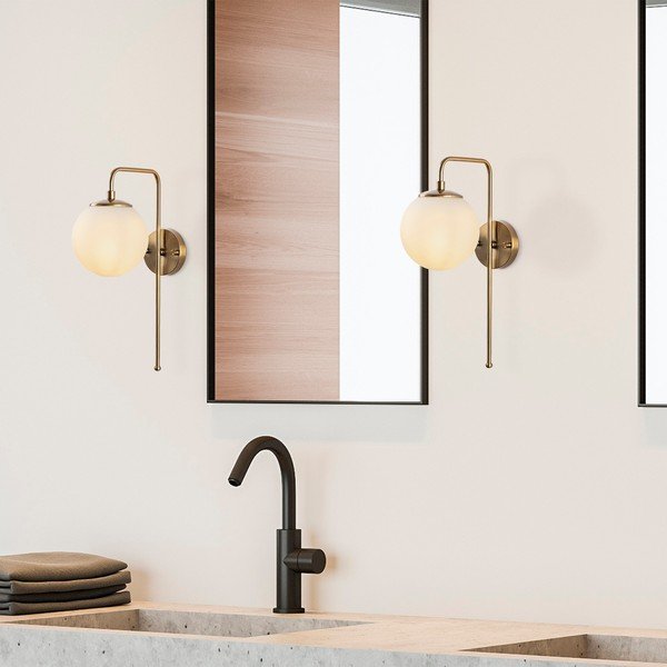 Lampada da parete bianca/color ottone Viran – Opviq lights-image-2