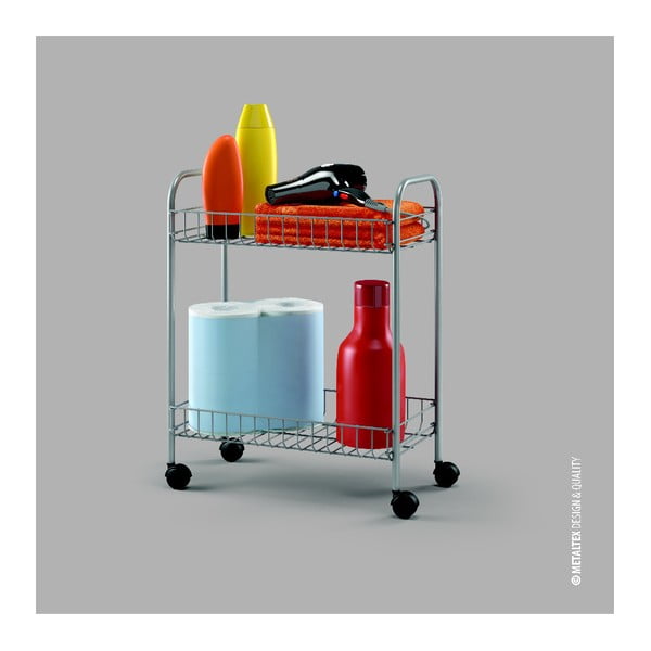 Scaffale mobile a due livelli Greg, lunghezza 41 cm - Metaltex-image-2