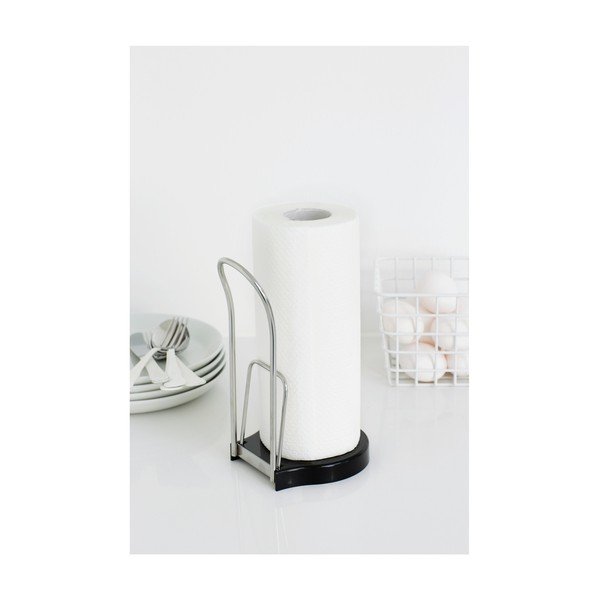 Portarotolo da cucina verticale nero lucido in acciaio – Brabantia-image-1