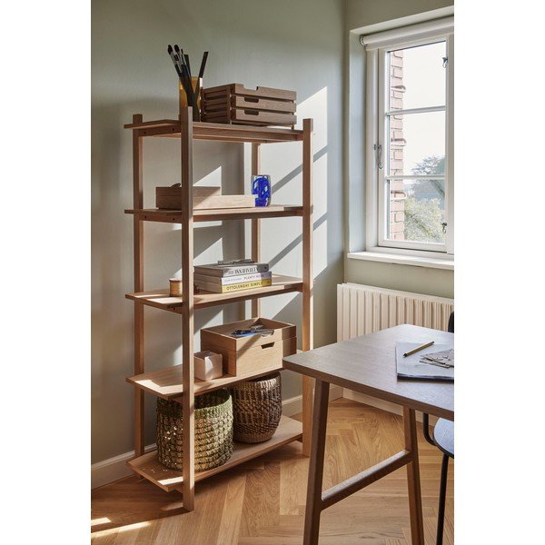 Scaffale di colore naturale con effetto rovere 80x150x39 cm Epoch – Hübsch-image-1