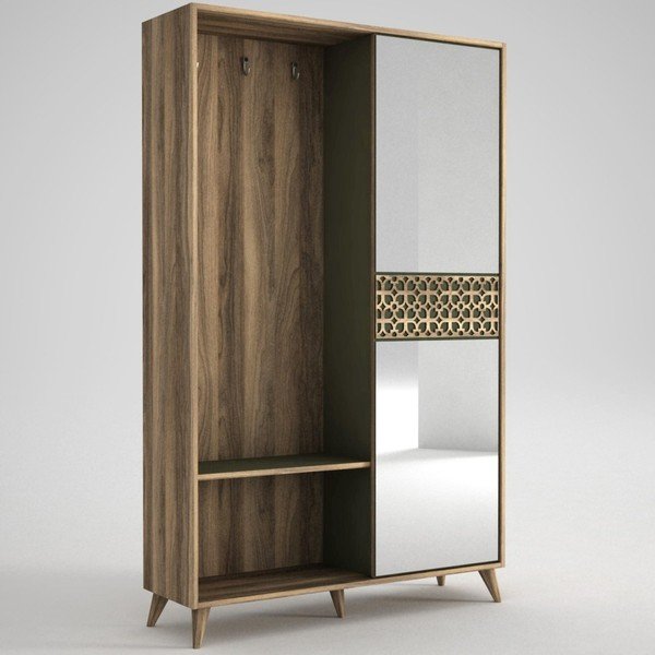 Armadio con specchio in legno di noce Ratto Marvin - Tera Home-image-2