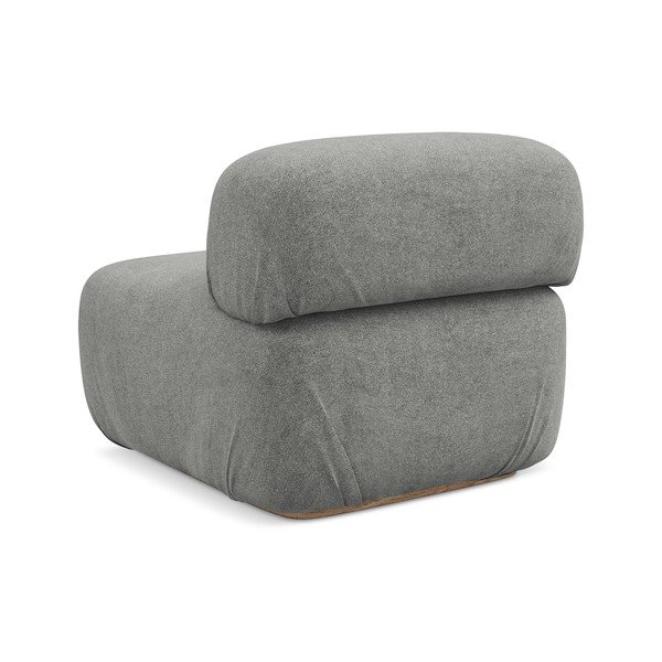 Parte divano componibile grigio con rivestimento in bouclé Ailani – Makamii-image-3