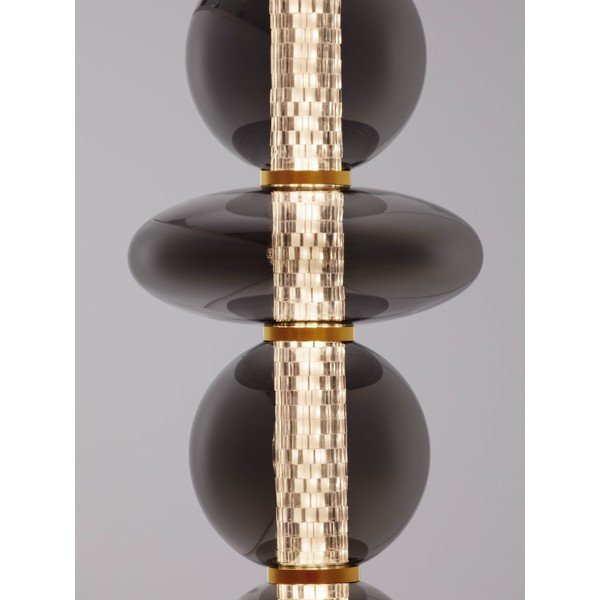 Lampada da terra LED grigia in metallo con paralume in vetro con intensità regolabile (altezza totale 140 cm) Navi – Nova Luce-image-2