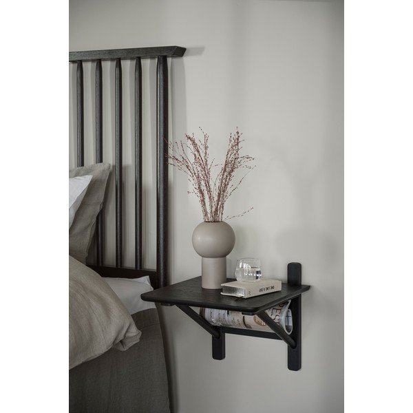 Comodino nero in rovere con mensole Camrose - Rowico-image-1