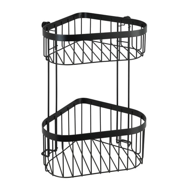 Cestino angolare nero a due livelli montato a parete Classic Plus - Wenko-image-2