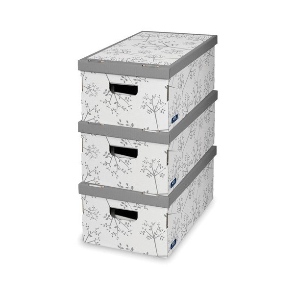 Set di 3 scatole portaoggetti Fiore, 29 x 52 cm - Domopak