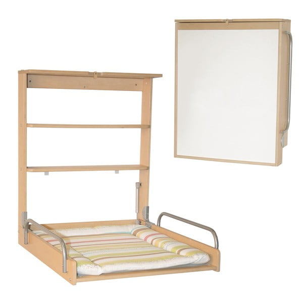 Fasciatoio a parete di colore naturale con effetto faggio Dschungelbaby – Roba-image-2