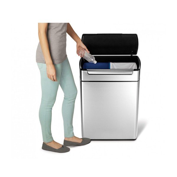 Bidone in acciaio per rifiuti differenziati 48 l Dual - simplehuman-image-3