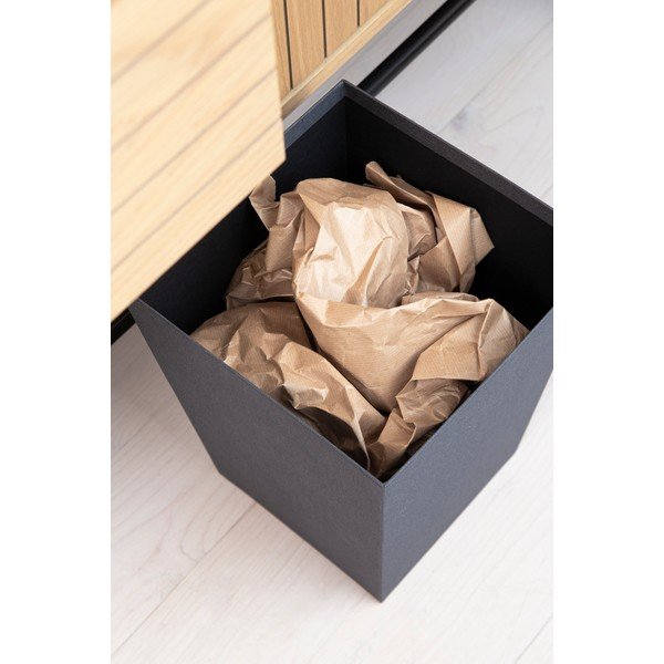 Cestino per la spazzatura nero Sofia Canvas Paper Laminate – Bigso-image-4