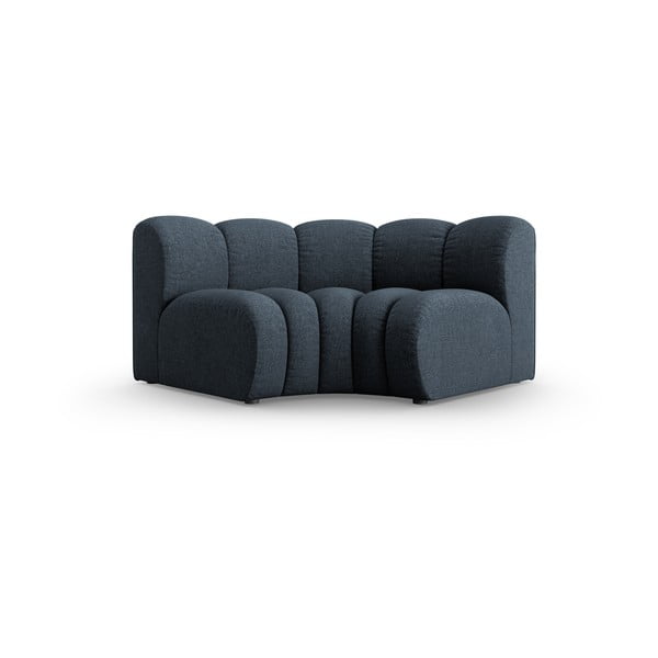 Parte divano componibile blu con rivestimento in ciniglia e composizione variabile Lupine – Micadoni 
