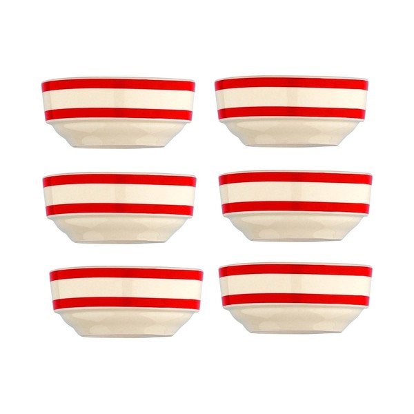Sada 6 proužkovaných misek Harlek, 10 cm
