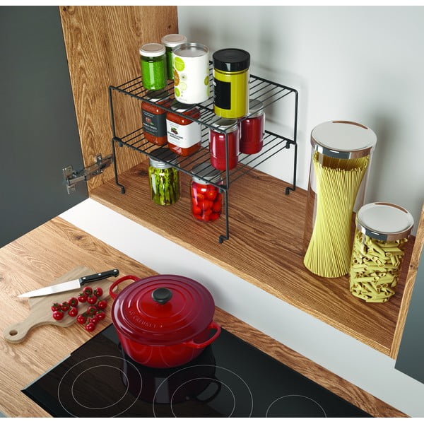 Set di 2 ripiani aggiuntivi neri per cucina Brooklyn Lava - Metaltex-image-3