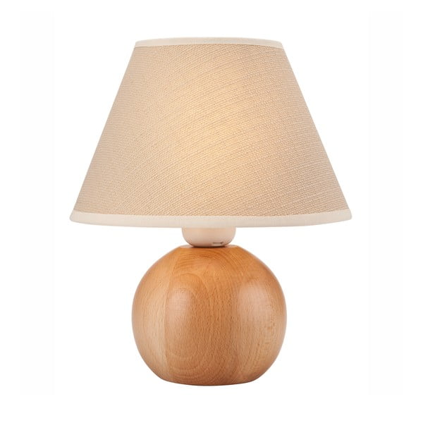 Lampada da tavolo beige con paralume in tessuto, altezza 24 cm Ball - LAMKUR
