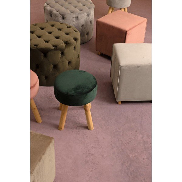 Poggiapiedi grigio con rivestimento in velluto Lorella – Yes Everyday-image-2