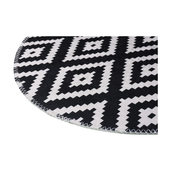 Tappeto rotondo lavabile bianco e nero ø 120 cm - Vitaus-image-2