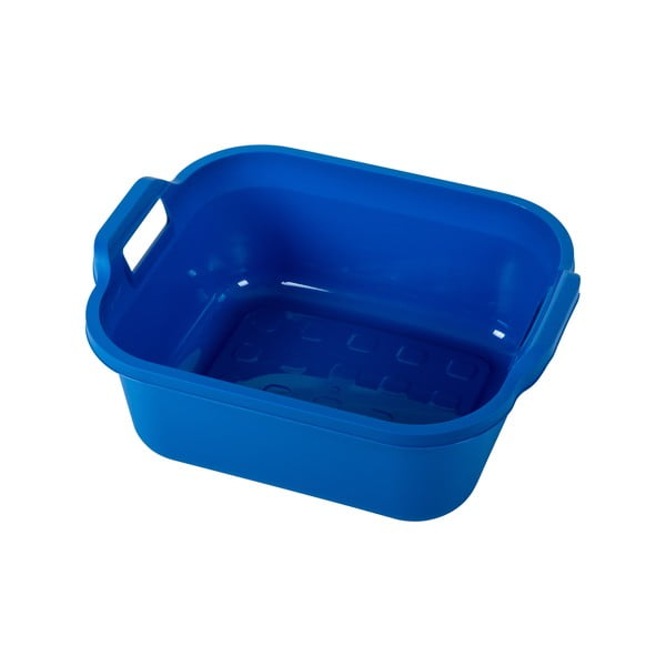 Lavorazione in plastica blu scuro con due manici , 39 x 32 x 14 cm - Addis