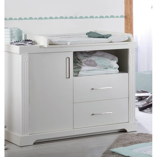 Cassettiera bassa bianca con fasciatoio 120x98 cm Maxi - Roba-image-1