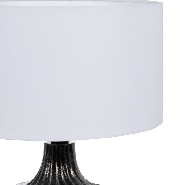 Lampada da tavolo bianca e nera con paralume in tessuto (altezza 52,5 cm) - Ixia-image-1
